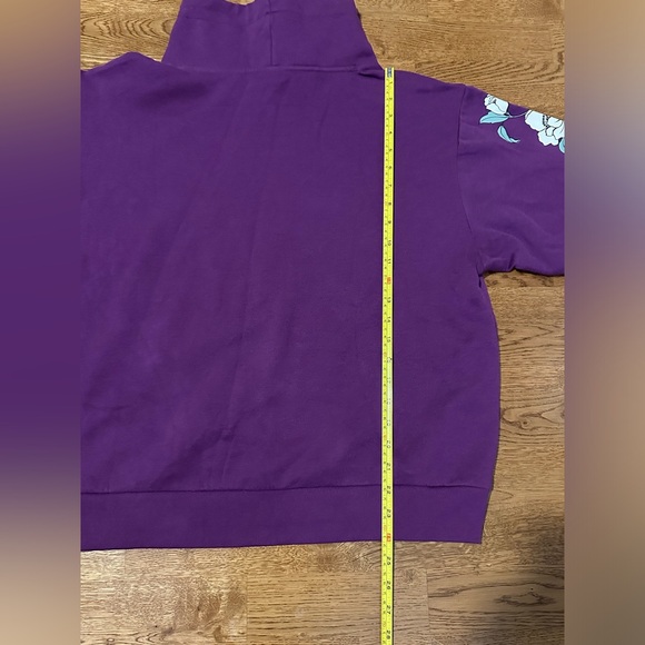 NWT VS PINK Purple & White Floral Cowl Neck Everyday Lounge Pullover Sweatshirt - Picture 8 of 14